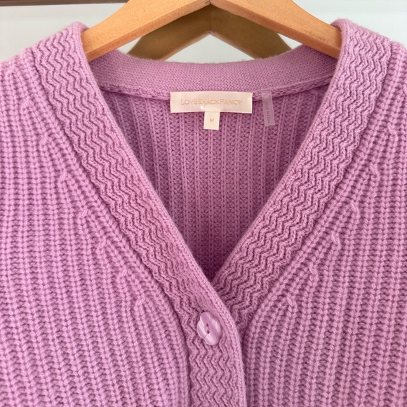 Love Shack Fancy Avignon V-Neck Crop Cardigan - Picture 3 of 7